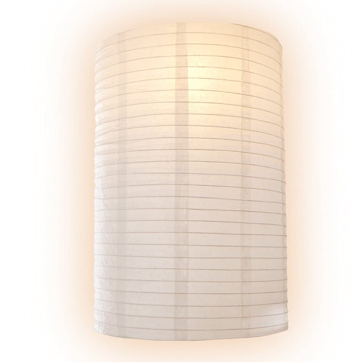 Inspired Noguchi Style PaperLanternStore.com Jumbo White Cylinder Unique Shaped Paper Lantern, 20-inch x 30-inch