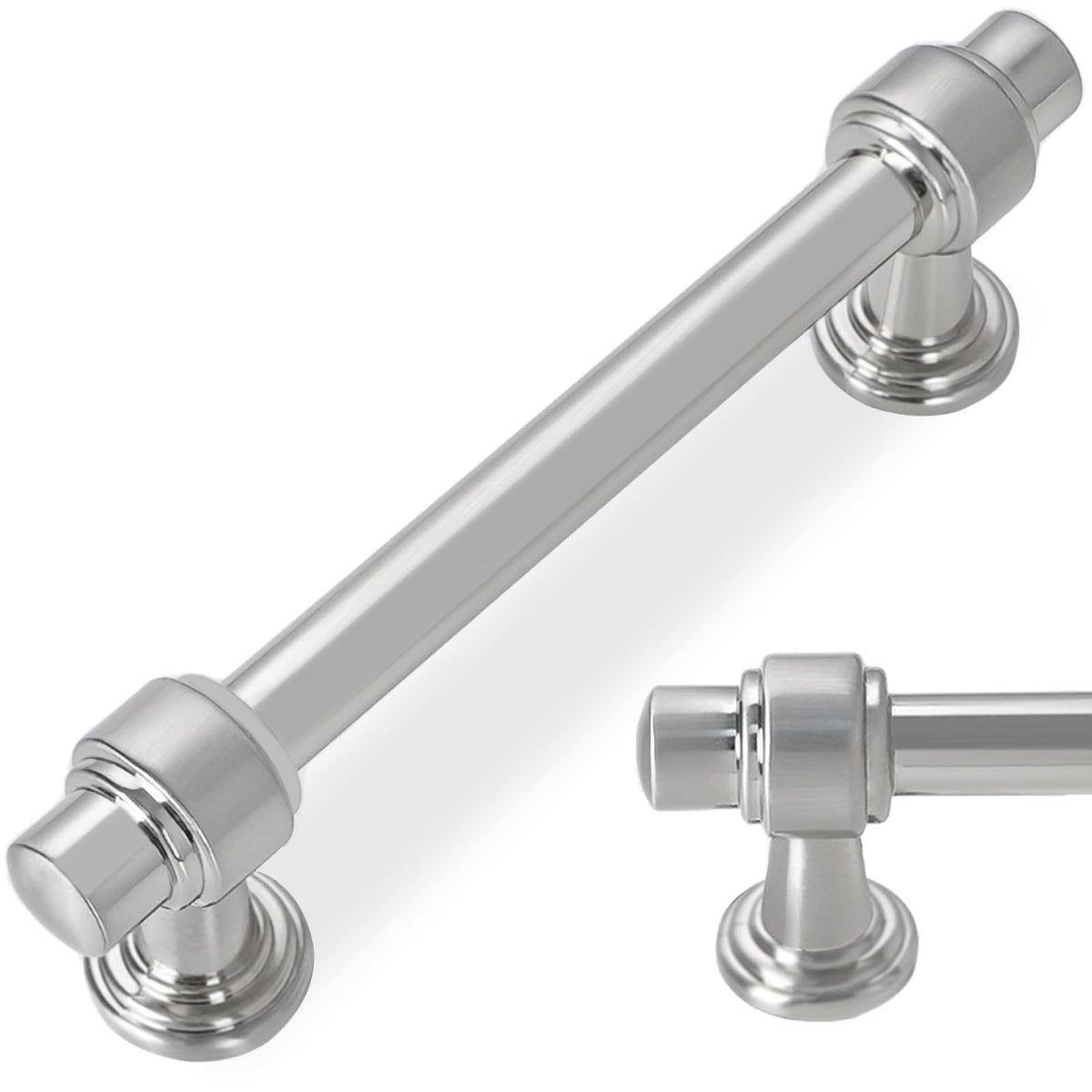 10 Pack 3.75 inch Brushed Satin Nickel Kitchen Cabinet Handles Cabinet Pulls Sliver Drawer Pulls Kitchen Cabinet