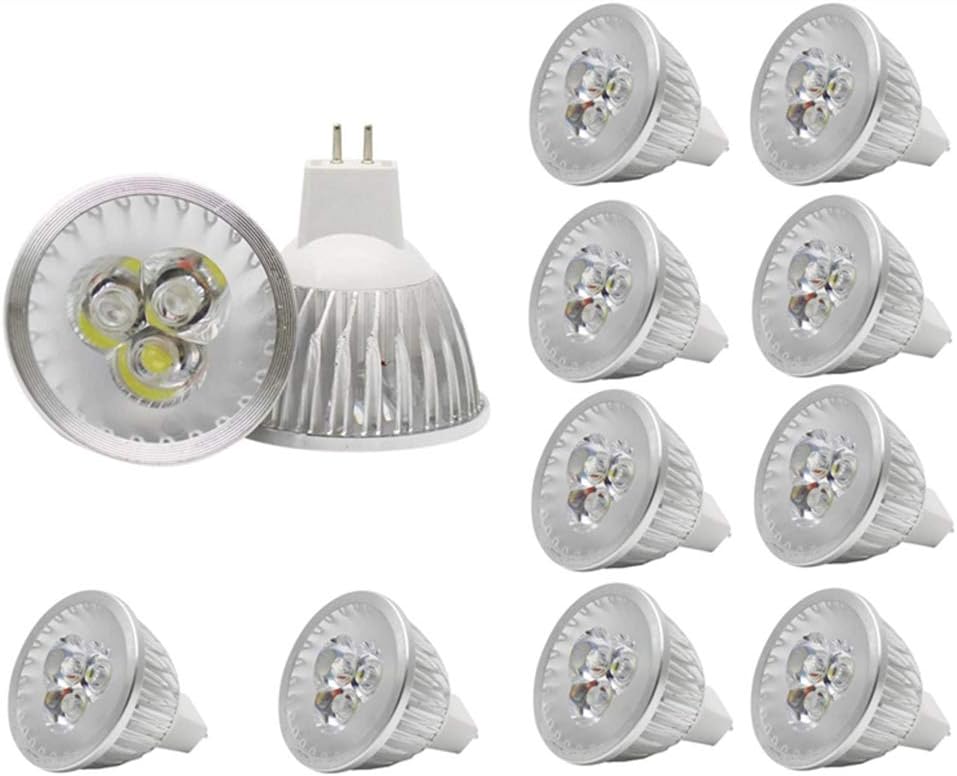 MR16 LED Bulbs 3W Cool White GU5.3 12V Spotlight for Landscape Recessed Track Lighting, 20W Halogen Equivalent, Pack