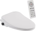 Elongated Smart Bidet Toilet Seat with Remote Control, Heated Seat, Warm Water Wash, Warm Air Dryer, Multiple Spray Modes for Adults and Children