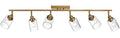 6 Light Multi-Directional Rotating Track Lighting Kit Brass