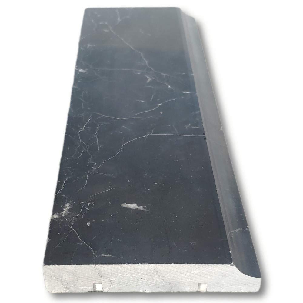 Nero Marquina Black Marble 4x12 Baseboard Trim Molding Honed Kitchen Bath Wall Floor Backsplash Shower (1 piece)