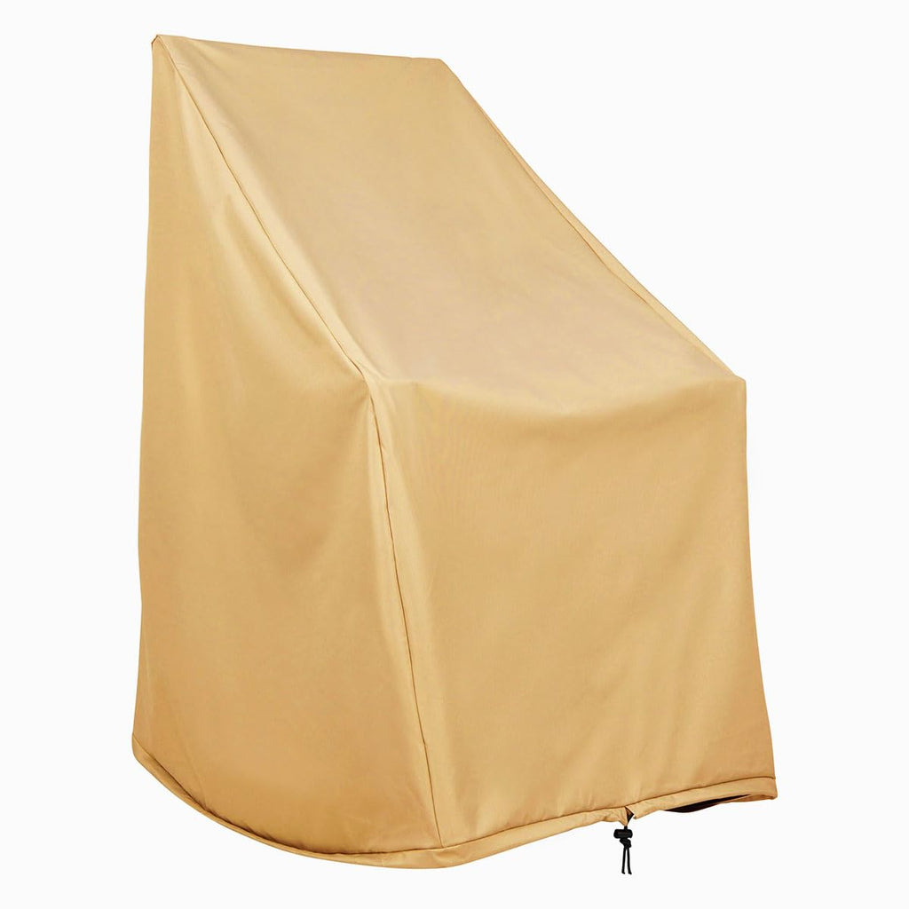 Weatherproof Outdoor Rocking Chair Cover, 100% Woven Polyester, Elastic Cord with Toggle, Apricot Crush