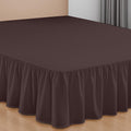 15 Inch Drop Ruffled Bed Skirt Queen - Classic Gathered Styling, Platform Style Dust Ruffle with Secure Fit, Split