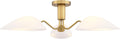 Modern Gold 3-Light Ceiling Light with Opal White Glass Globes for Bedrooms