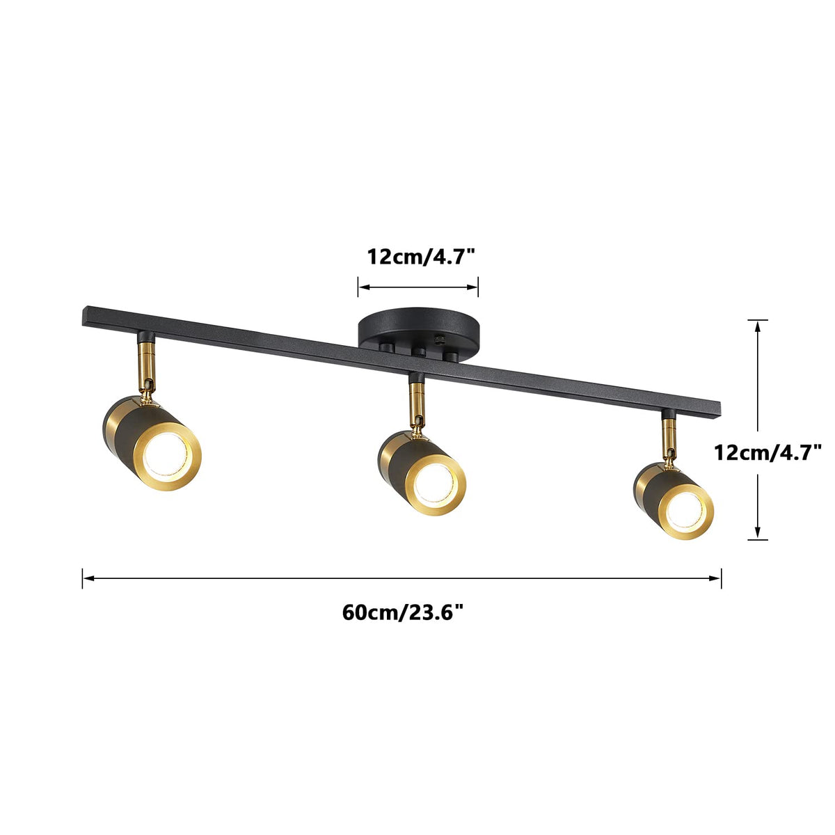 LED Track Lighting, Black and Gold GU10 Ceiling Spotlight
