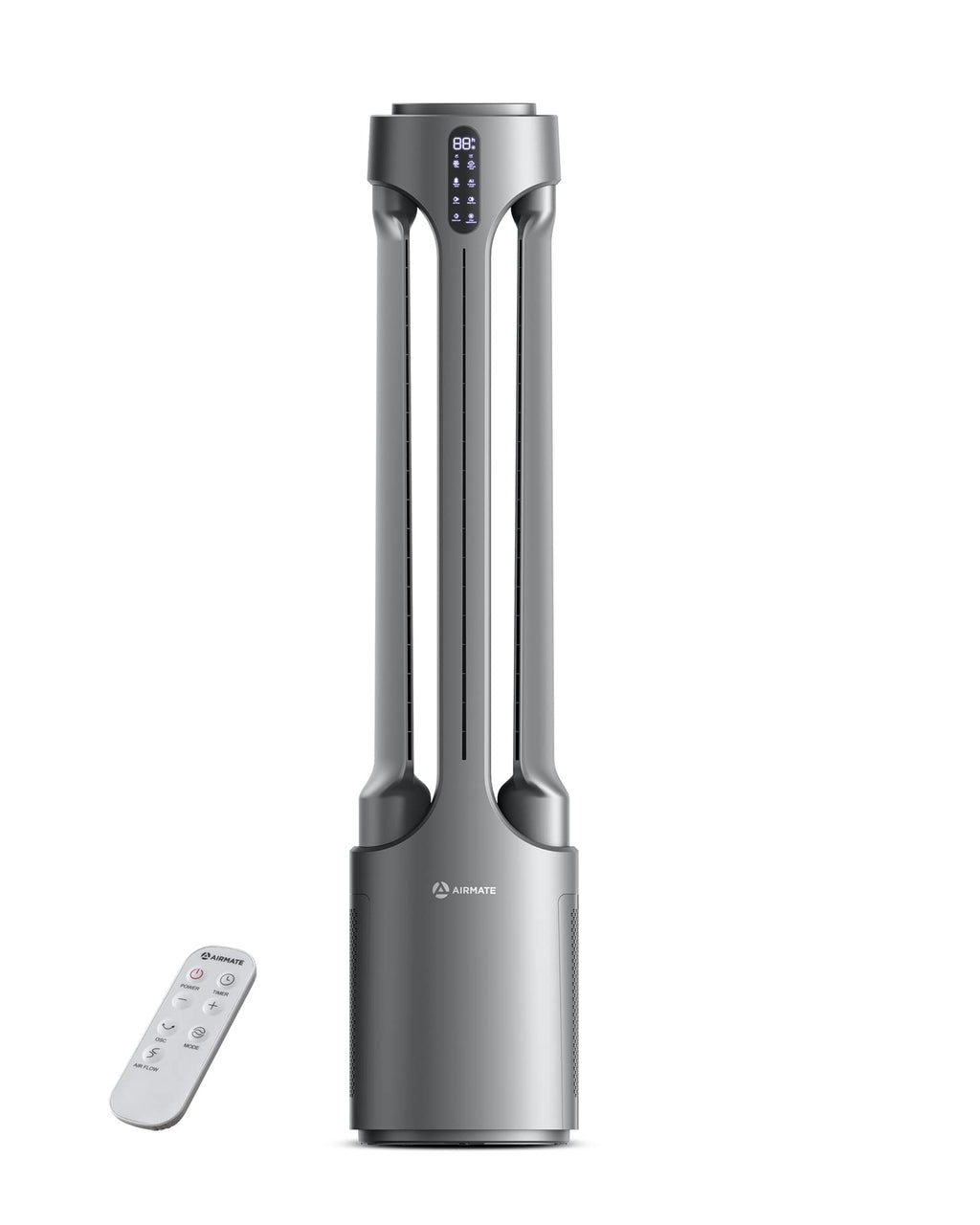 Air Purifier Bladeless Tower Fans, 1500CFM Large Air Volume, 45" 2-in-1 Standing Fan , 28ft/s Velocity, 90°