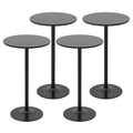 4-Pack 2-in-1 Bar Table with Detachable Pole, Heavy-Duty Metal Base, 24" Round Top, 40"/22" Two Convertible Height