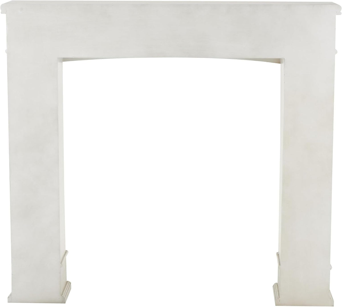 Wooden Fireplace Mantle Freestanding with Leaf Accents, 47" 9" 43", White