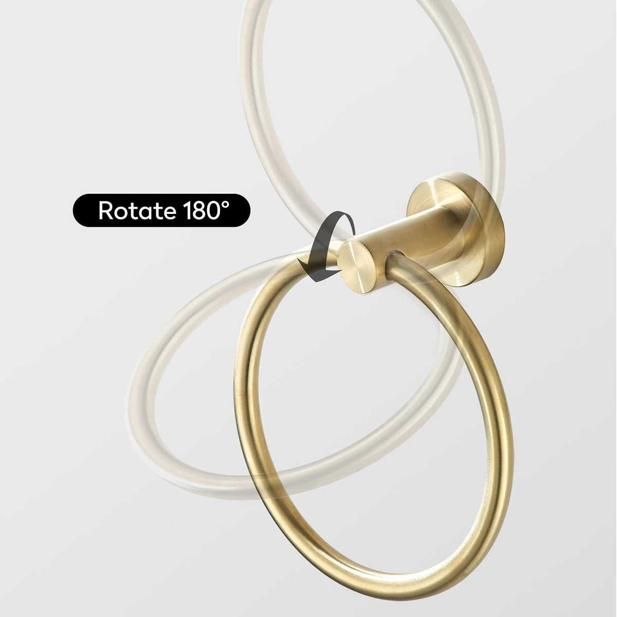 Gold Bathroom Hardware, Toilet Paper Holder Towel Ring and Robe Hook Brushed Gold Bathroom Accessories Set Wall Mount
