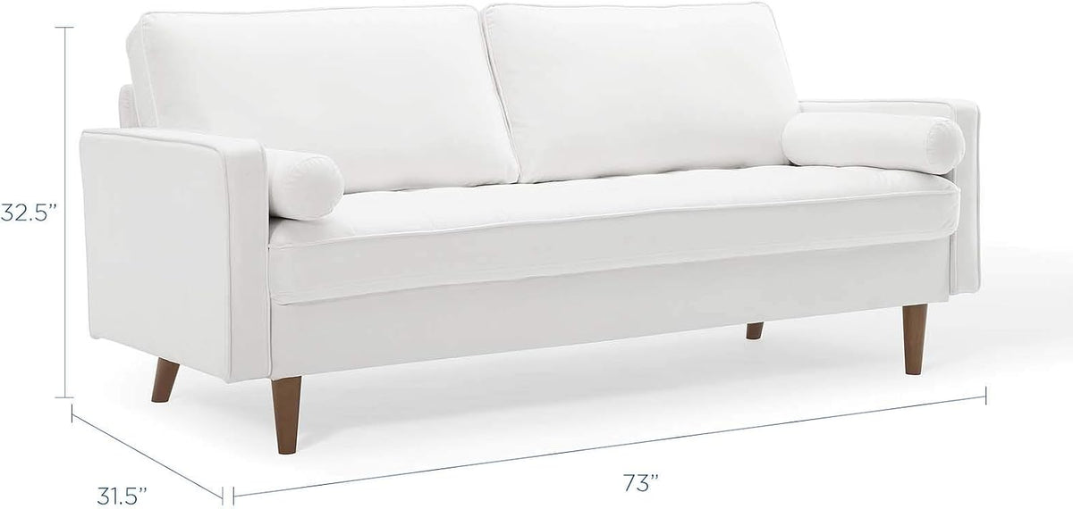 EEI-3764-WHI Valour Performance Velvet Sofa, White
