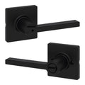 Casey Privacy Door Lever with Lock, Matte Black