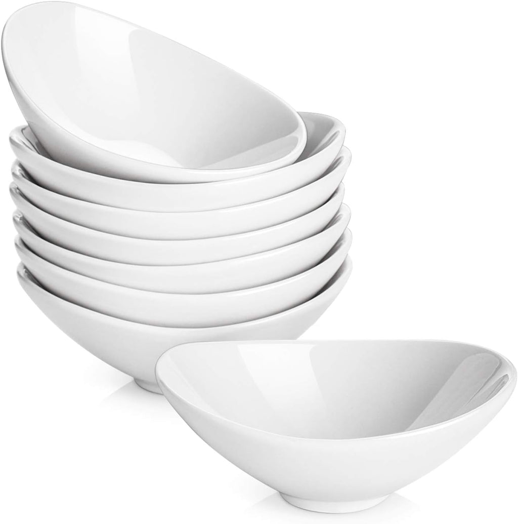 Ceramic Dip Bowls, 3 oz 8 Pack Dipping Bowl, Mini Serving Bowls for Side Dishes, Sushi Soy Sauce Dish, Gravy Boat
