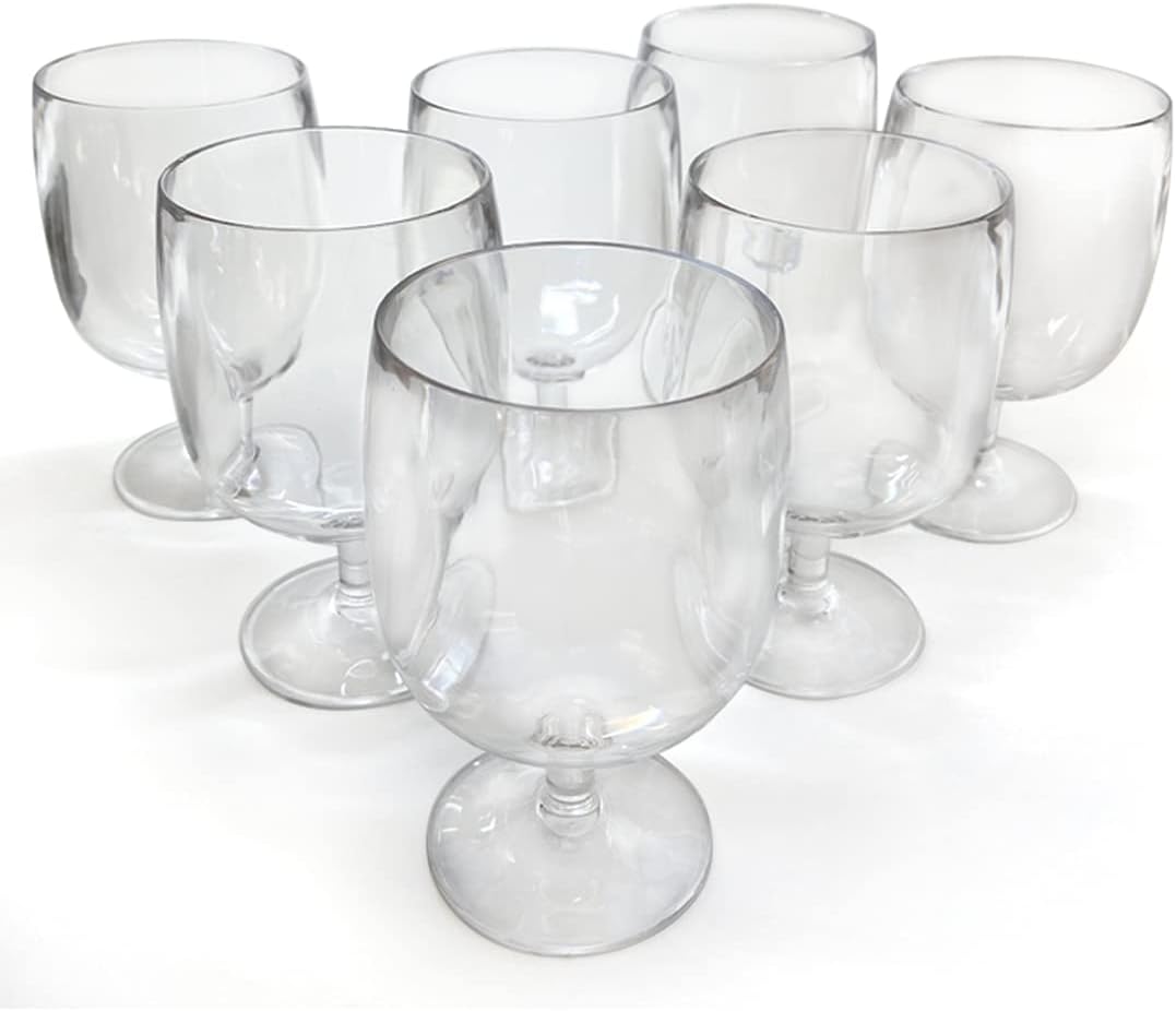 Unbreakable Plastic Wine Glasses Set of 8, 12 oz Shatterproof Stackable Tumblers, Reusable BPA Free Goblets and