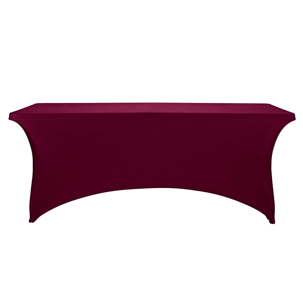 Spandex Fitted Stretch Table Cover for 6 ft or 4ft or 8ft Folding Table, Rectangular Cocktail Tablecloth, Perfect for