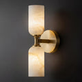 Alabaster Wall Sconce,Solid Brass,Hardwired 14in 3-Color