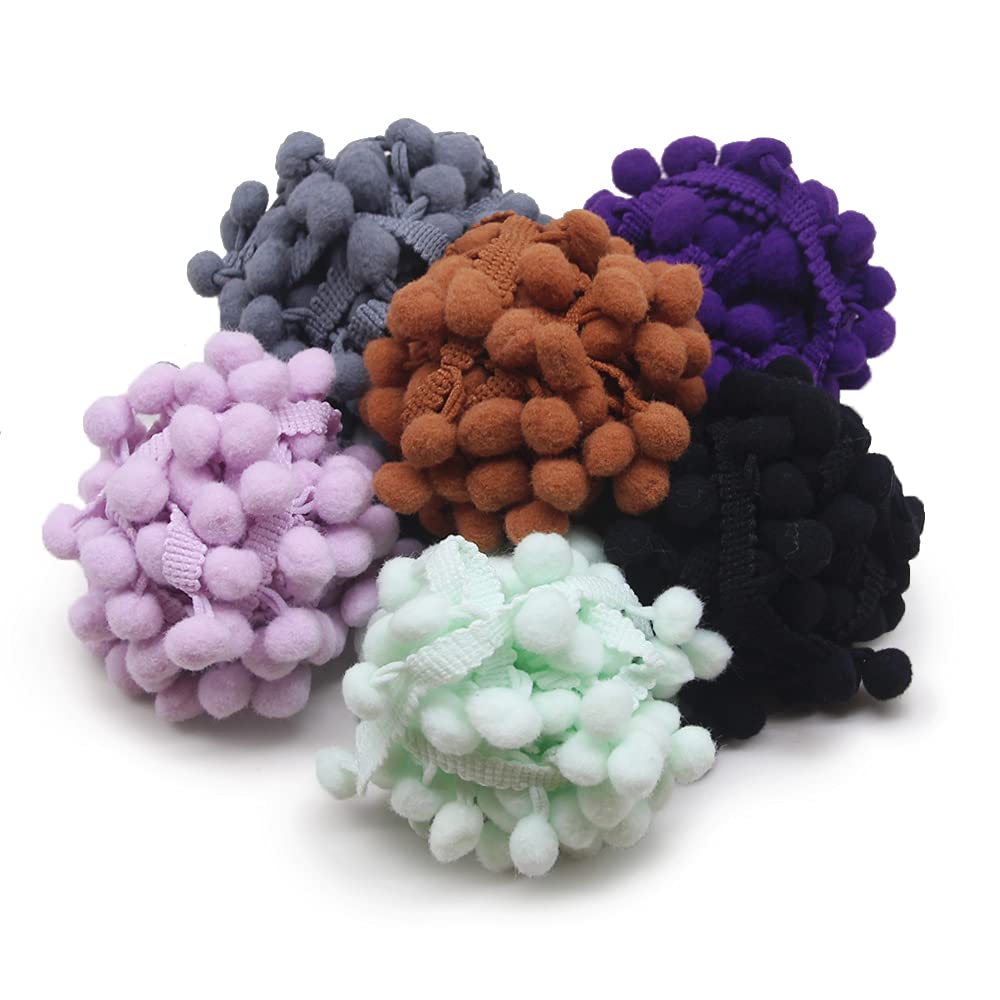 Pom Pom Trim, 1" Wide Ball Fringe (Mixed Color) - 40 Yards