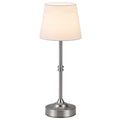 Rechargeable Cordless Table Lamp Silver - 1 Pack 4000mAh Battery Operated Lamp, 3000K Warm Light, Touch Control