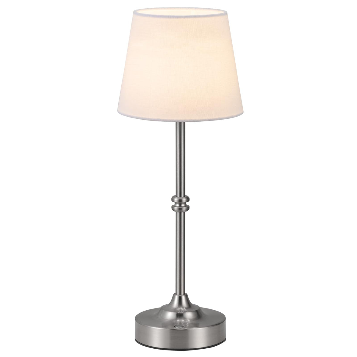Rechargeable Cordless Table Lamp Silver - 1 Pack 4000mAh Battery Operated Lamp, 3000K Warm Light, Touch Control