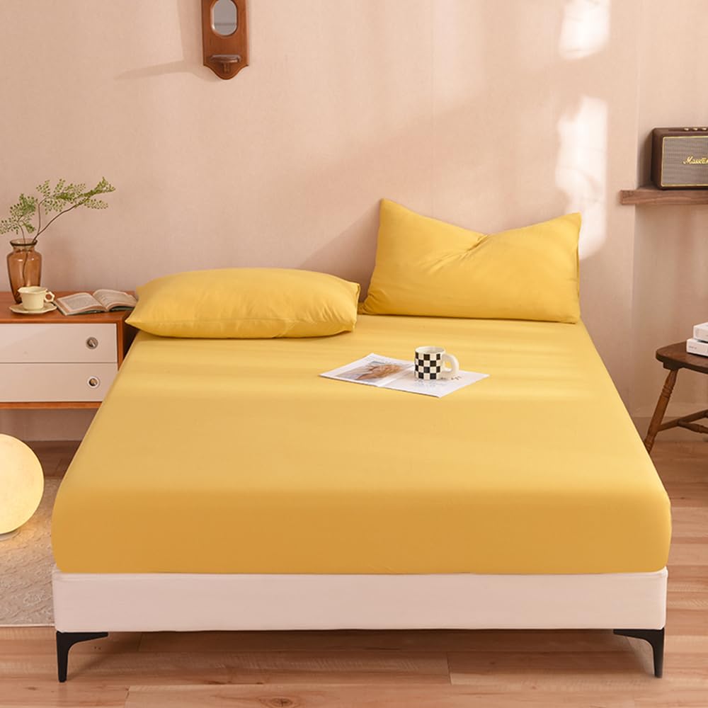 Jersey Knit Sheet Set, Bed Sheets, Jersey Sheet Set - 100% Cotton Jersey Flat Sheet, Fitted Sheet, Pillowcases-Deep
