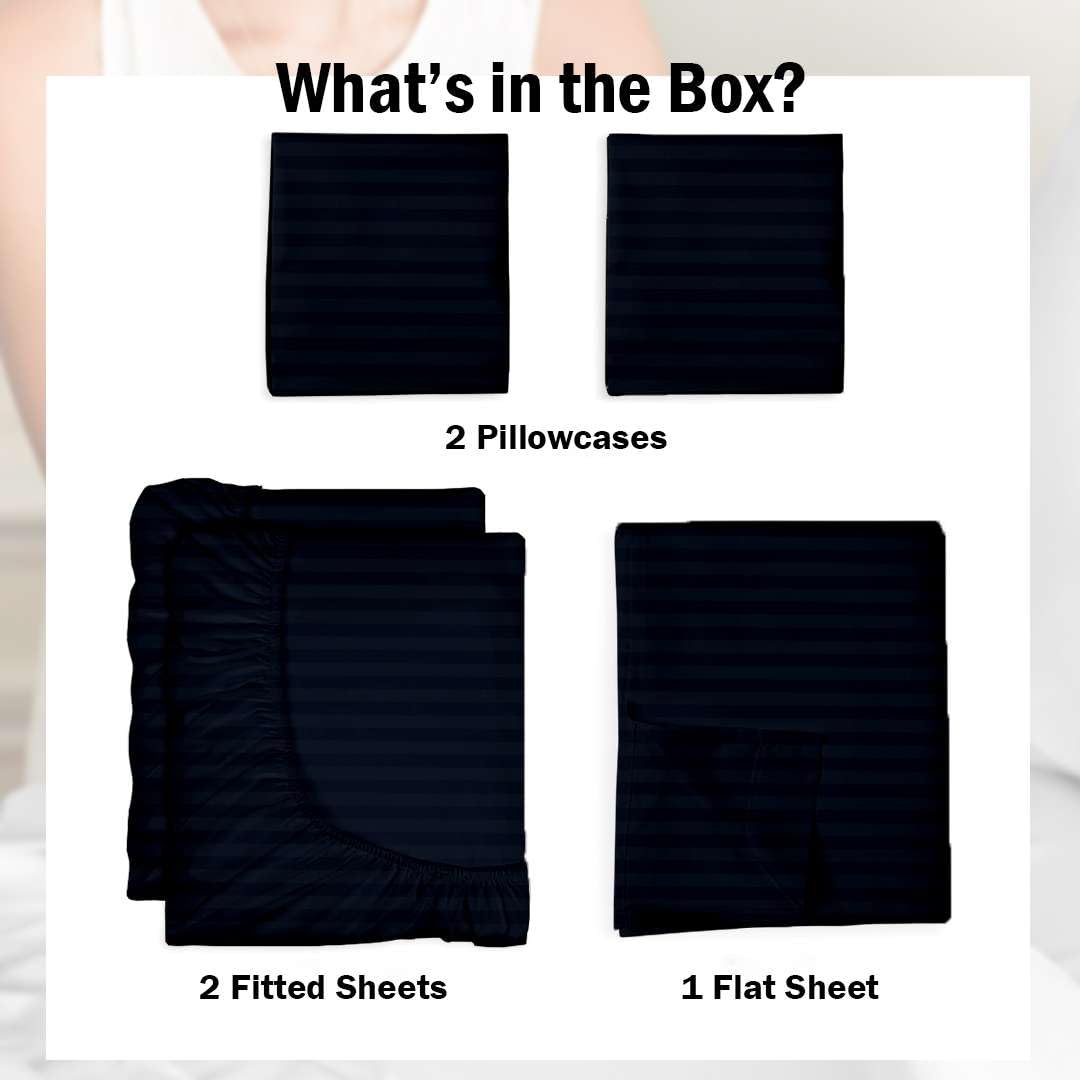100% Egyptian Cotton Split King Sheets Sets for Adjustable Bed 5 Piece, Fits Mattress Upto 16" Deep, Hotel Luxury
