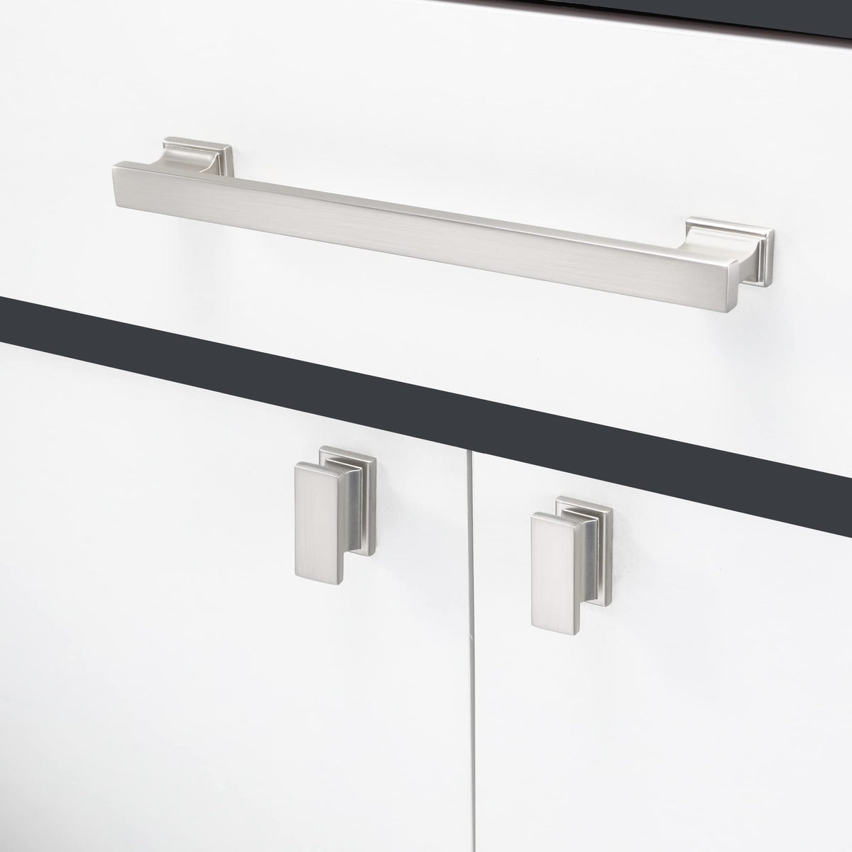 10 Pack 7 Inch(177mm) Brushed Satin Nickel Cabinet Handles Kitchen Cabinet Pulls Cabinet Door Handles Kitchen Cabinet