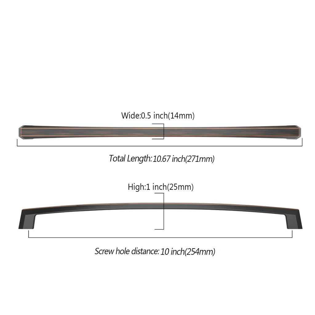 6 Pack 10 inch Oil Rubbed Bronze Kitchen Cabinet Handles