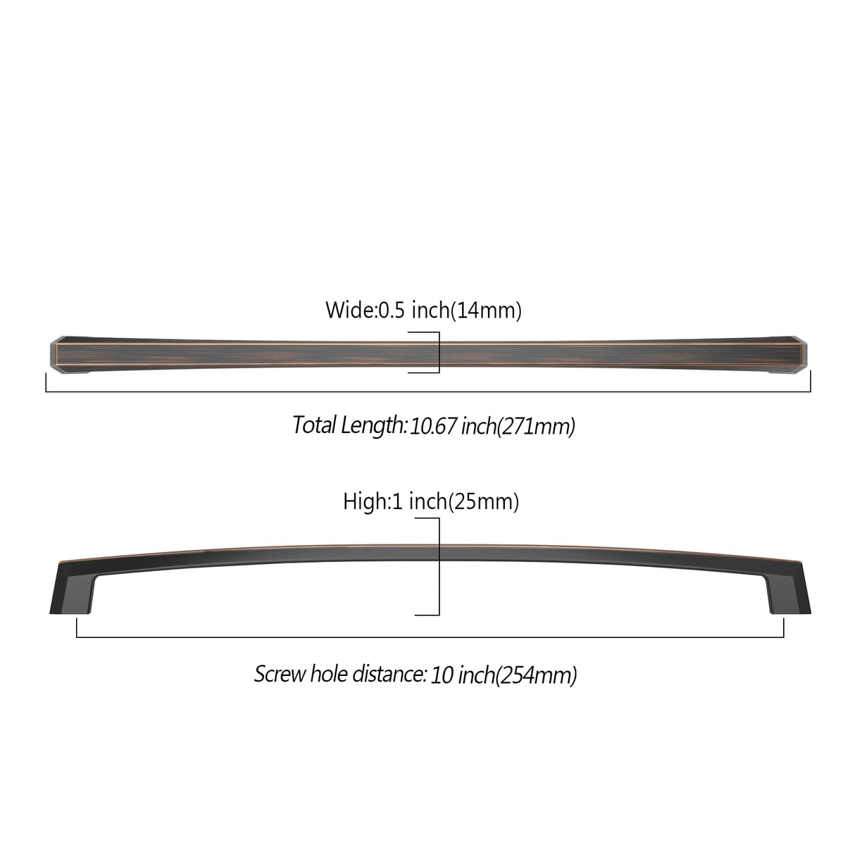 6 Pack 10 inch Oil Rubbed Bronze Kitchen Cabinet Handles