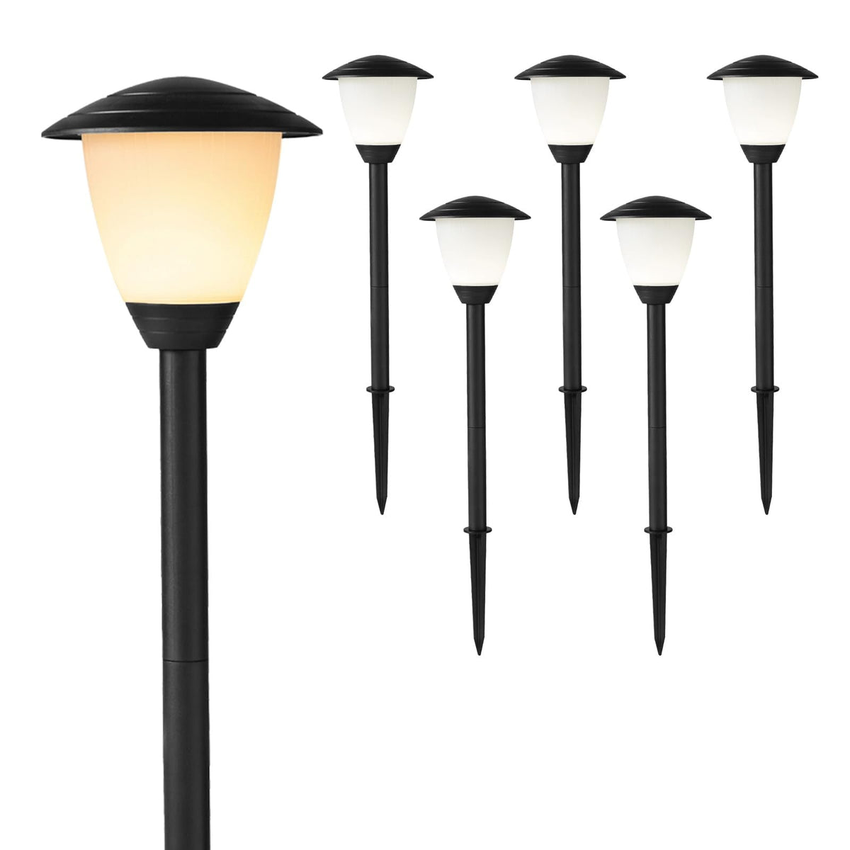 6 Pack Low Voltage Landscape Lighting LED Garden Lights Warm White