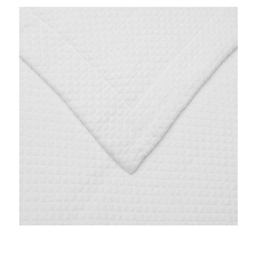 3 Piece Quilted Solitaire Cotton White Quilts King, All Seasons Modern Style Diamond Textured Matelasse Pattern
