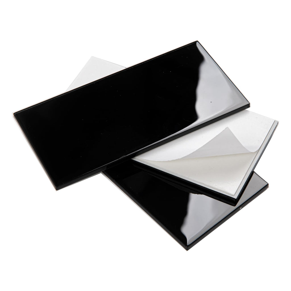 Peel and Stick Glass Subway Tiles, 3 x 6 Inch, Black Glass Tiles for Backsplash, Kitchen Backsplash Wall, Pack of 40