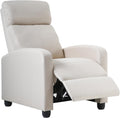 Recliner Chair Single Reclining Sofa Home Theater Seating with Lumbar Support and Padded Backrest for Living Room and Bedroom (Leather, Black)