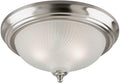 Flush Mount Ceiling Fixture A19 13 in. Dia Nickel Bx