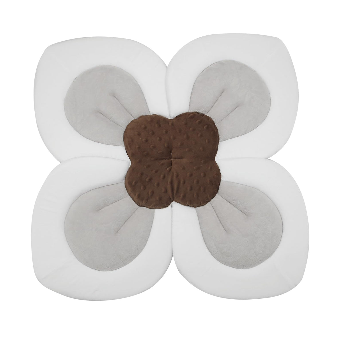 Bath Pad for Infant Newborn | Soft Flower Petals for Sink Bathtub Essentials Shower Gift (Grey)