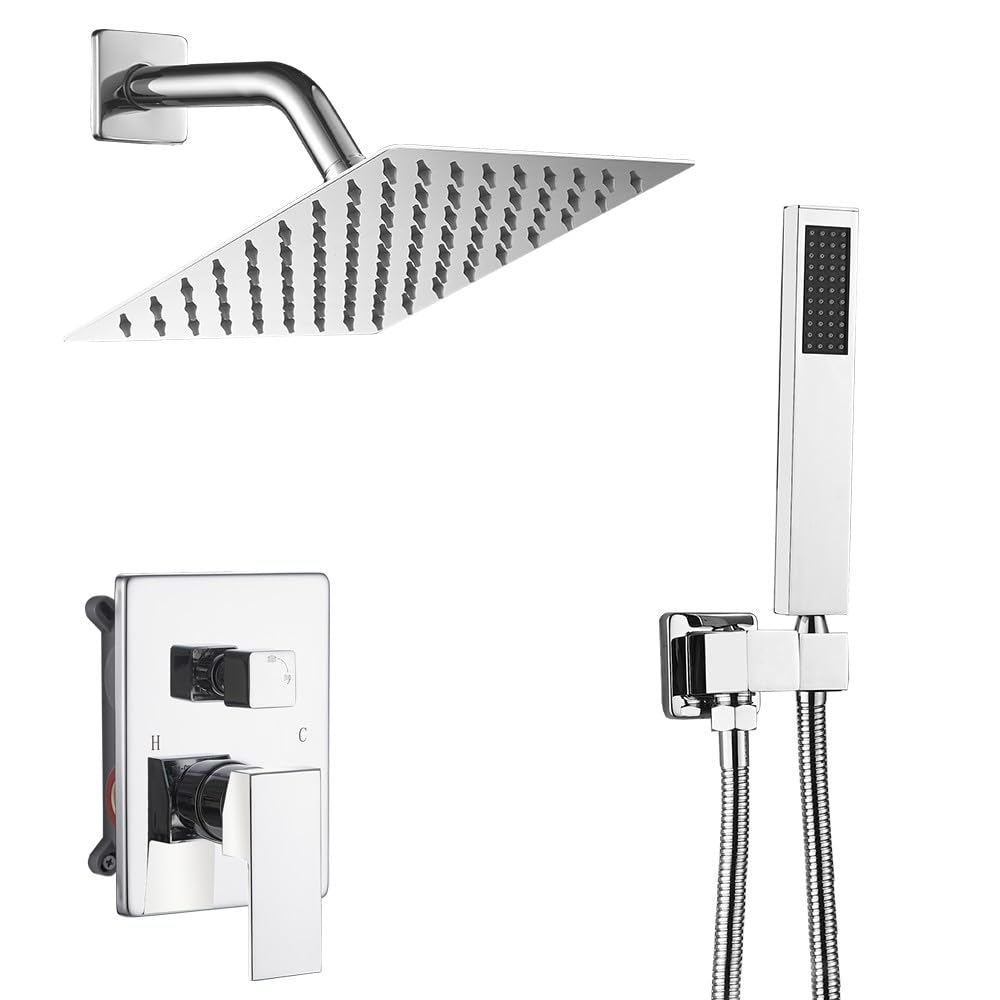 Shower Faucet Set Polished Chrome 8inch shower system with handheld