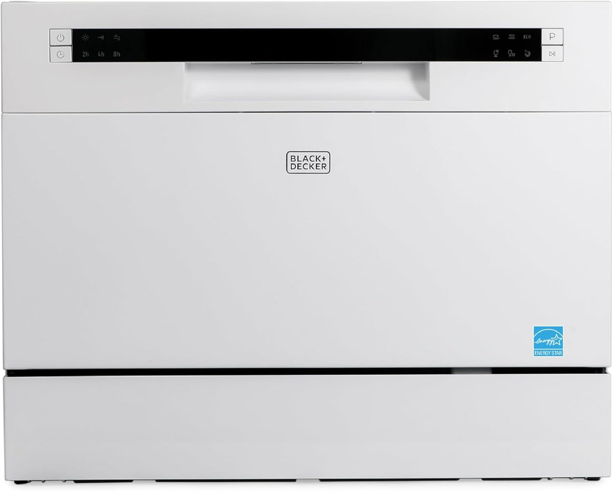 Countertop Dishwasher, Counter Dishwasher with 6 Wash Programs, 6-Place Setting Capacity, Stainless Steel Interior