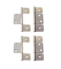 Flag Three Leaf 3-1/2" Bifold Shutter Hinge for Non-Mortise Cabinet Hardware, Nickel, Made in Taiwan, 4 Pack