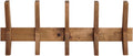 24-Inch Mid Century Coat Rack with 5 Wooden Hooks, Farmhouse Style Hookrail , and More, Solid Wood, 9.5" H x 24" W x