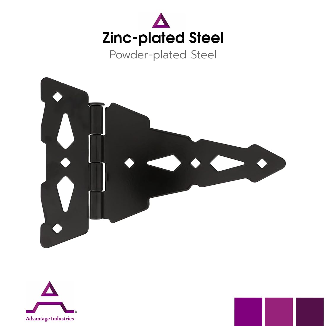 8" Decorative "T" Hinge | Heavy Duty Zinc Plated Gate Hinge | Removable Hinge Pin | Tight Hinge Tolerance