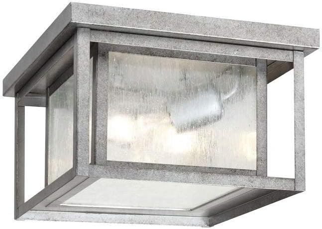 Two Light Outdoor Ceiling Flush-Mount, 2-Light, cETL Listed, Safety Rated for Wet Locations - Flush Mount
