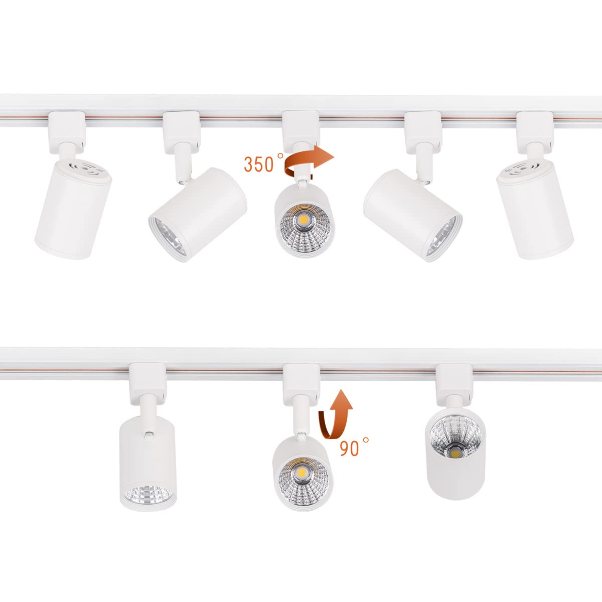 12 Pack J Type LED Track Lighting Heads 6.5W 4000K Neutral White