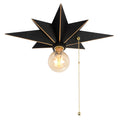 16 inch Flush Mount Ceiling Light with Pull Chain On/Off Switch, Industrial Black Star Ceiling Light Fixtures