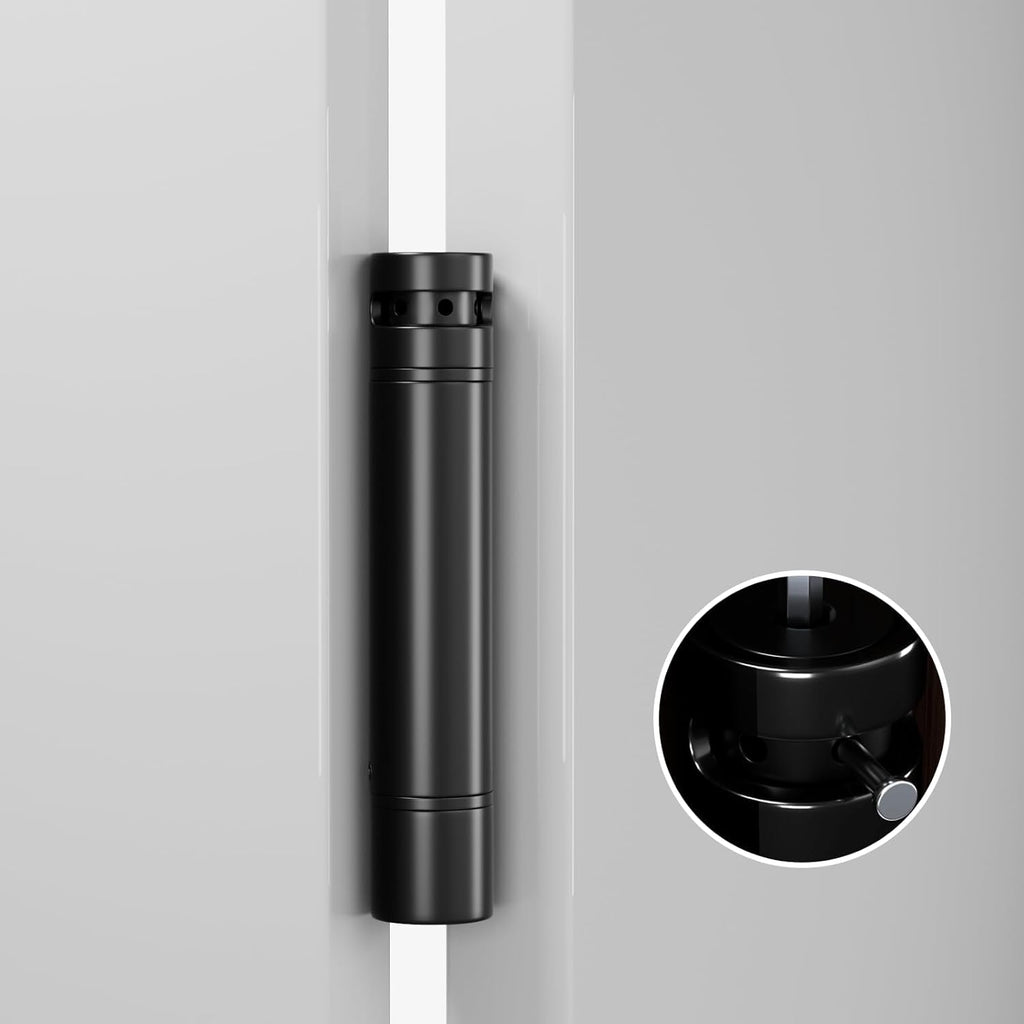 6 Pack Self Closing Door Hinges 4" Matte Black 5/8" & Square Radius