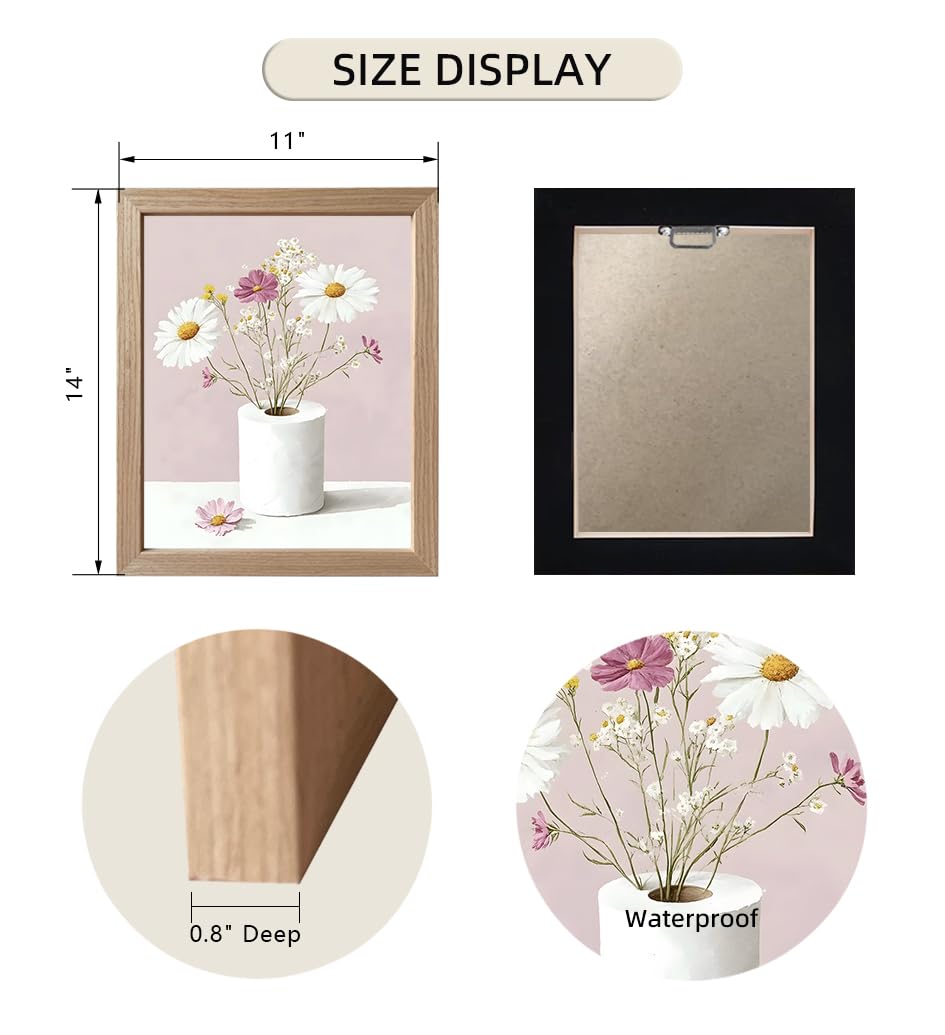 Framed Pink Bathroom Wall Art Funny Toilet Paper with Floral Restroom Decor