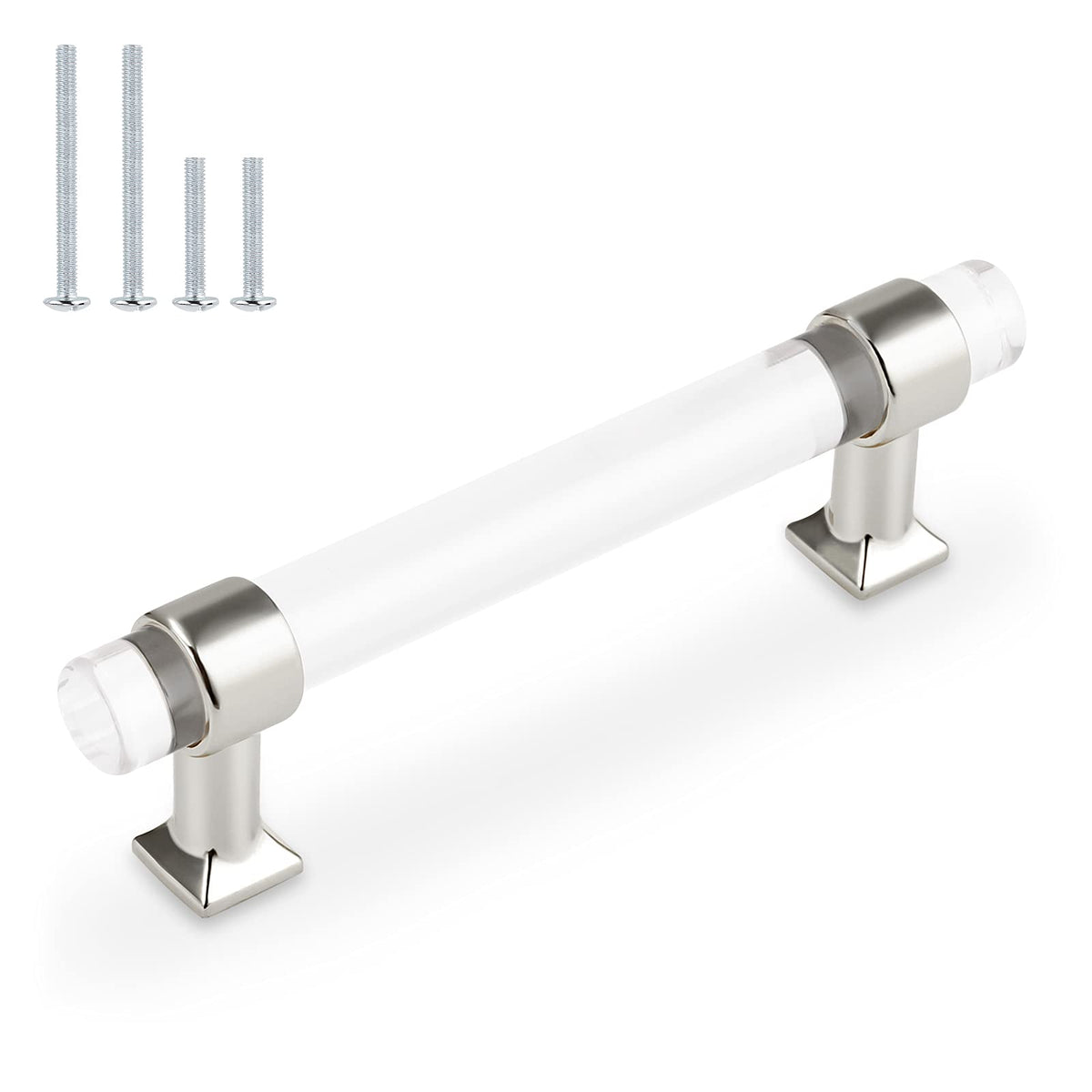 Acrylic Cabinet Handles 5 Pack Modern Cabinet Hardware Clear Dresser Pulls 4 Inch Center to Center Clear Cabinet