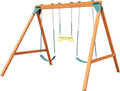 PB 8360 Ranger Wooden Swing Set with Swings, Brown