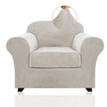Velvet Plush Couch Cover Stretch 2 Piece Chair Cover Chair Slipcover Washable Furniture Protector Couch Soft with