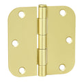 18 Pack 3.5" Polished Brass Door Hinges 5/8" Radius Corners