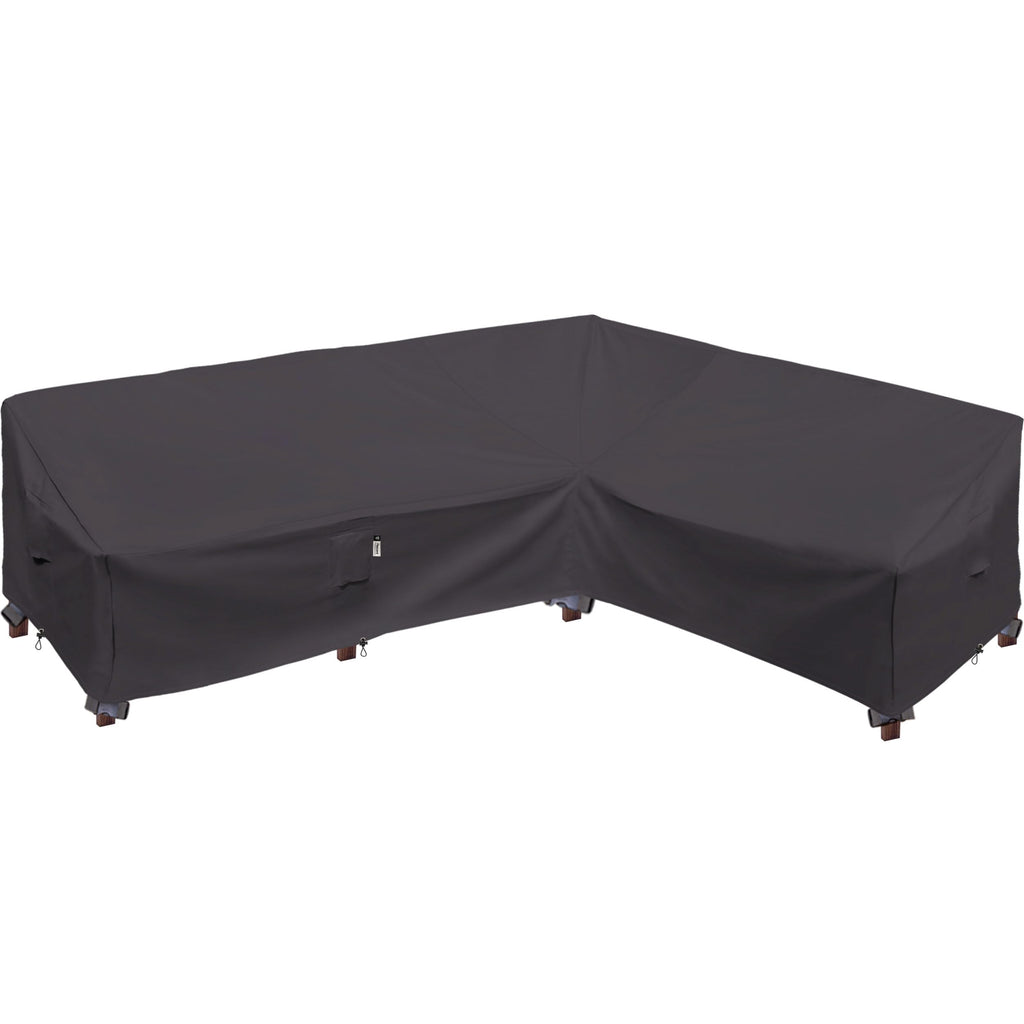 Heavy Duty Outdoor Sectional Sofa Cover, 104"X83" Waterproof 600D Patio Furniture Covers, L-Shaped Lawn Patio Couch