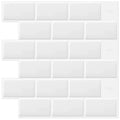 White Peel and Stick Backsplash Subway Tile Wall 10-Sheet